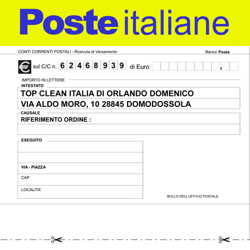 Servizio Clienti - Pagamento con Postagiro o Bollettino