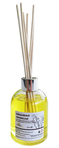 fragranza per ambiente con bastoncini mandarino pompelmo